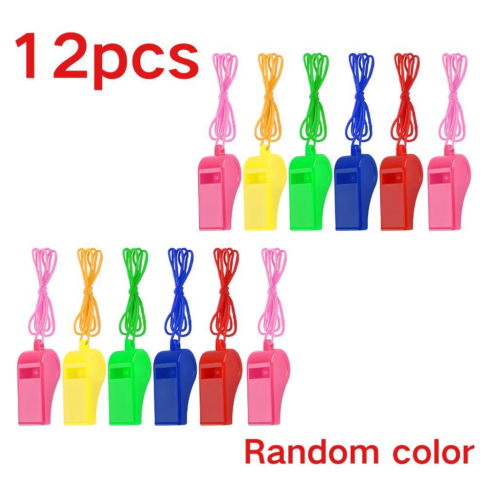 5/12pcs Assorted Color Plastic Whistles with Lanyard for Sports, Referee, Party Favors, Emergency Survival, School Events YMY