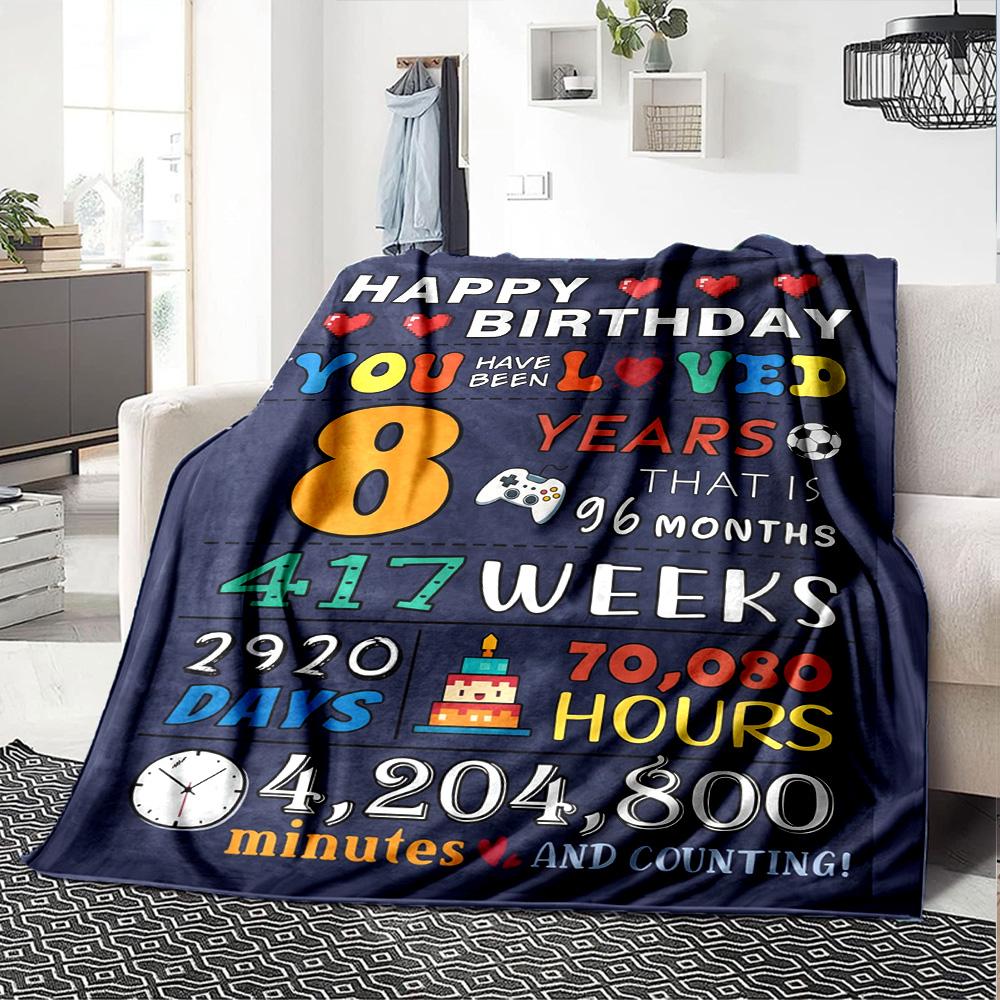 8Th Anniversary Countdown Throw Blanket Comfortable ure Throw For Sofa Couch Office Bed Picnics Four Seasons Multipurpose Warmthful Y20