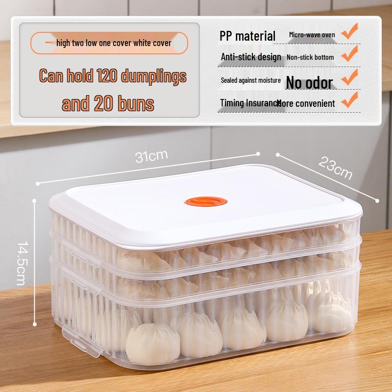 Dumpling & Wonton Freezer Storage Box for Fresh-Keeping and Quick-Freezing Noodles