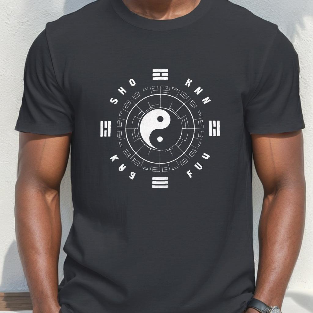 T-shirt Graphique Yin Yang Shaolin Kung Fu Homme Décontracté Manches Courtes Respirant Polyester