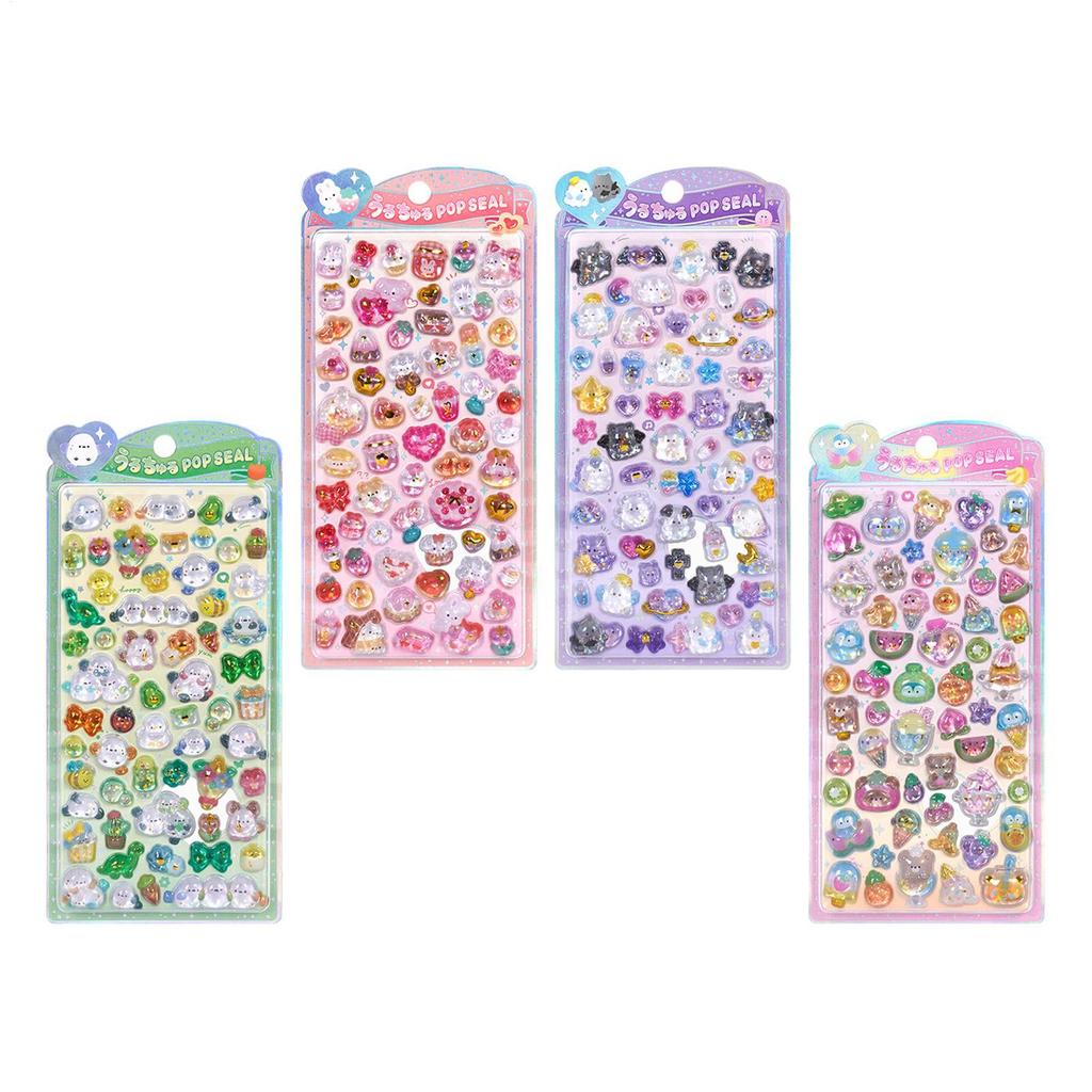Cute Sticker Pack 3D Glitter Stickers Resin Crystal Texture Decals Cartoon Water Cup Stickers Toy Decoration Stickers For Kids