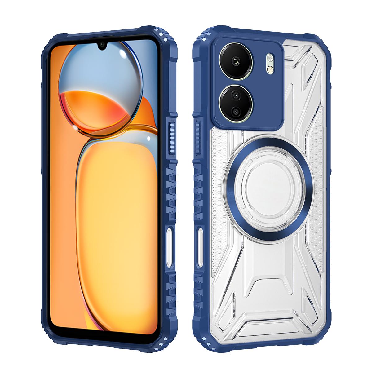 

Роскошный магнитный чехол-кольцо для телефона Xiaomi Mi Redmi Note 15 14 13 12 11 Pro C, защита камеры, силиконовый противоударный бампер For Mi 13TPro синий