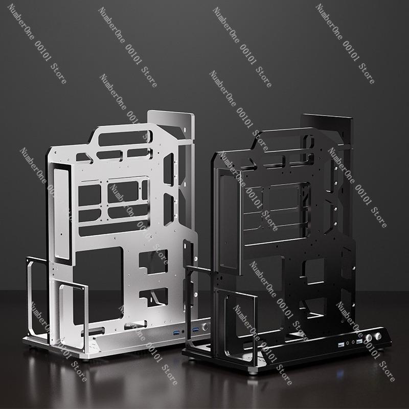 Aluminum Alloy ATX Open Frame Computer Case,Portable Water-Cooled ITX/MATX Chassis for DIY Gaming and Assembly