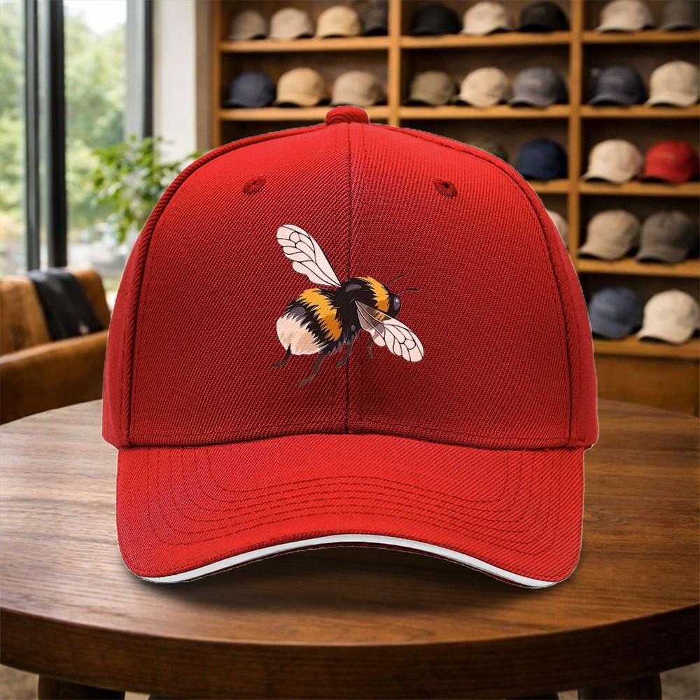 Bumblebee Graphic Baseball Cap Adjustable Outdoor Casual Curved Brim Unisex Hat One Size