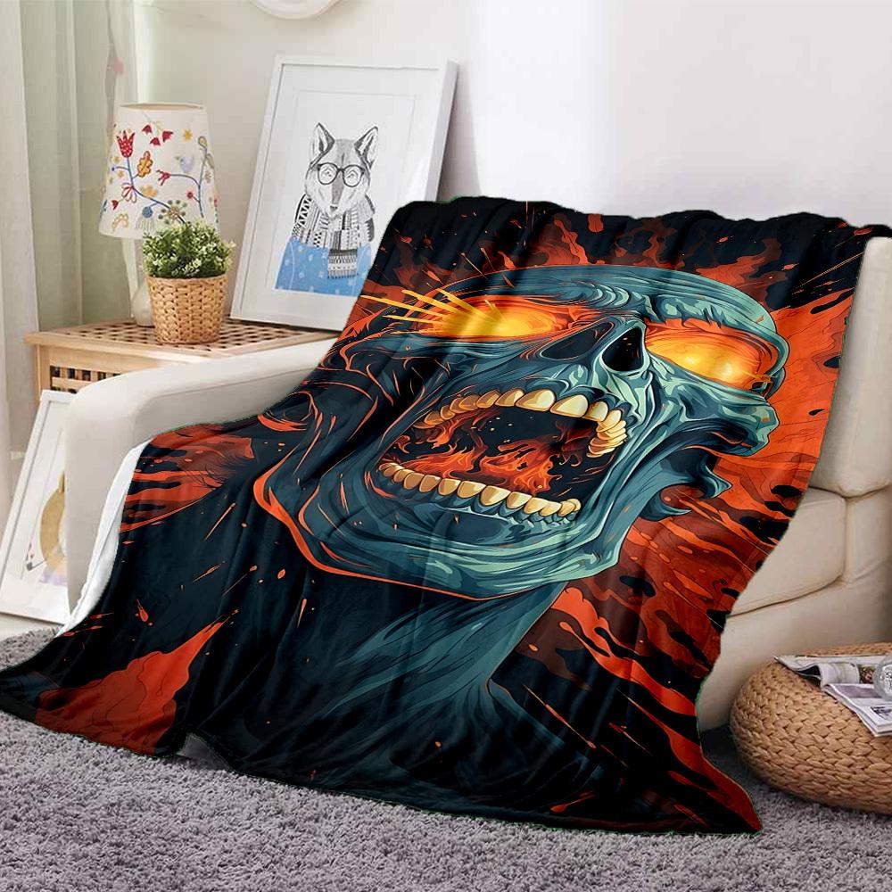 1pc Hellfire Blanket, Lightweight Flannel Throw Blanket For Sofa, Bed, Travel, Camping, Living Room, Office, Couch, Chair, And Bed