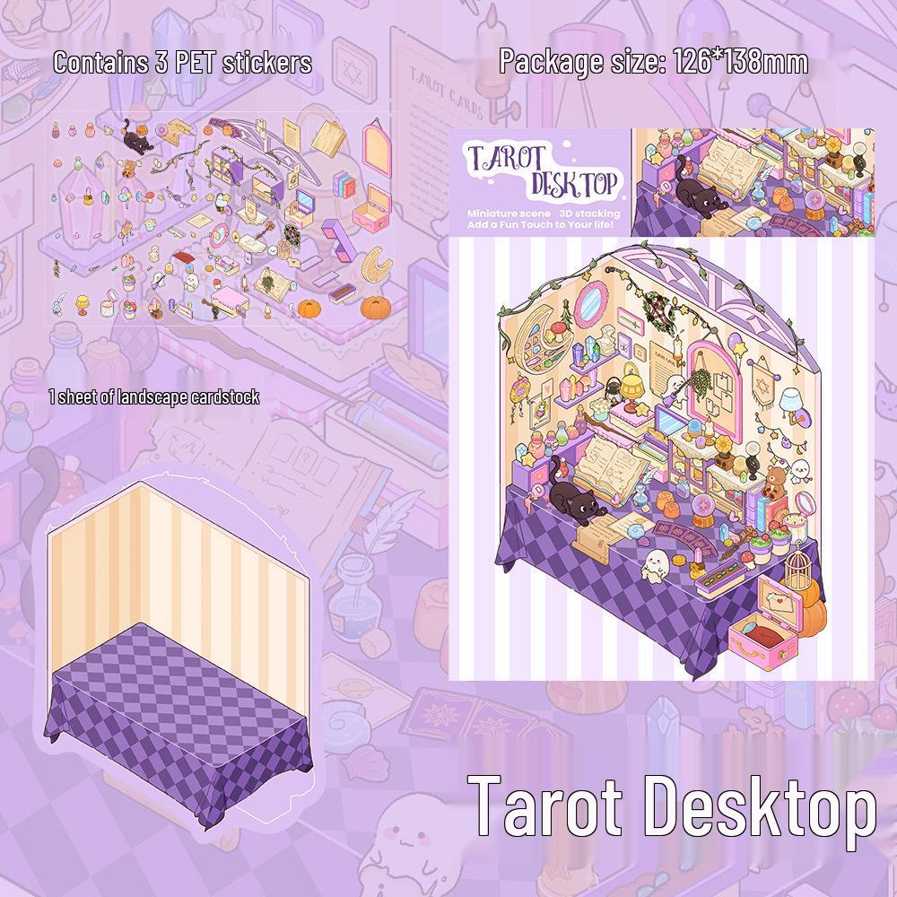 3 PET Tarot Scenery Stickers: Mini Collage & DIY Journal Sheets