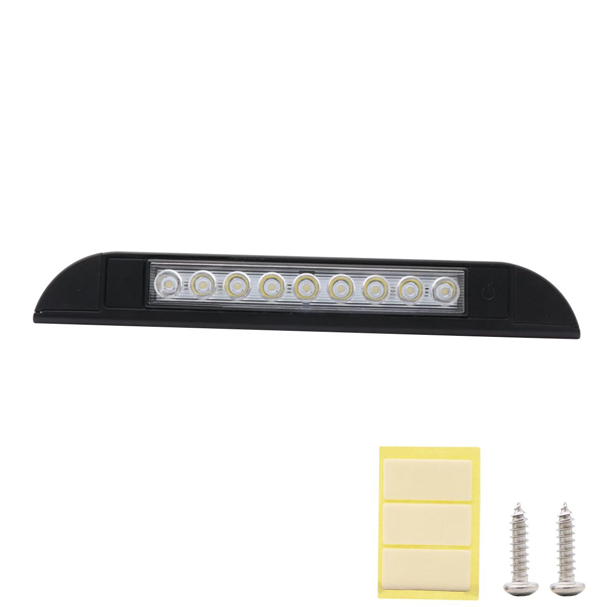 

9 светодиодных длинных полос для внутреннего освещения для автофургона 4,5 Вт 25,6 см, белый корпус с сенсорным выключателем, аксессуары для автомобильных ламп для чтения