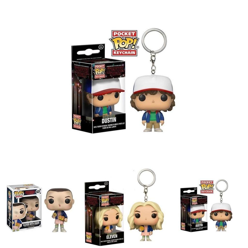Funko Pop Stranger Thing Eleven Keychain Figure With Box Resin Decoration