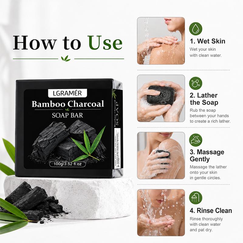Bamboo Charcoal Handmade Facial Soap Moisturizing Firming Hydrating Face Cleanser Wash Foam Oil Control,Body Tender Bathing Soap