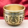 Wealth Attracting Pure Brass Cornucopia Polished Auspicious Baifu Rice Cylinder Desktop Ornament Blessing Feng Shui Bowl