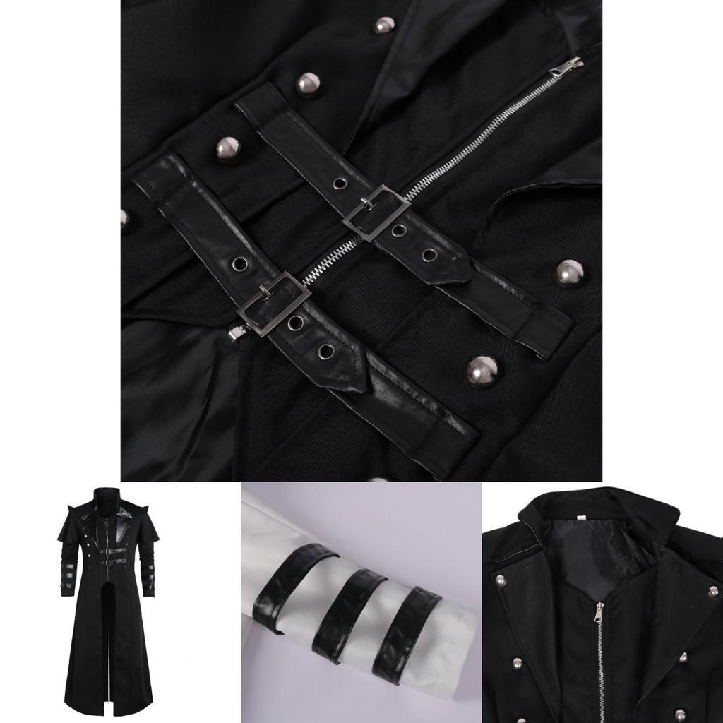 Medieval Renaissance Punk Coat For Stage Performances And Photography