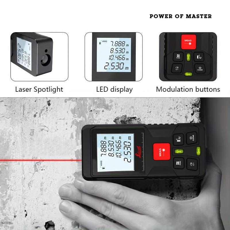 Laicelt Laser Tape Measure 120M Red Laser Distance Meter High Accuracy Roulette Multiple Measurement Functions Electronic Ruler