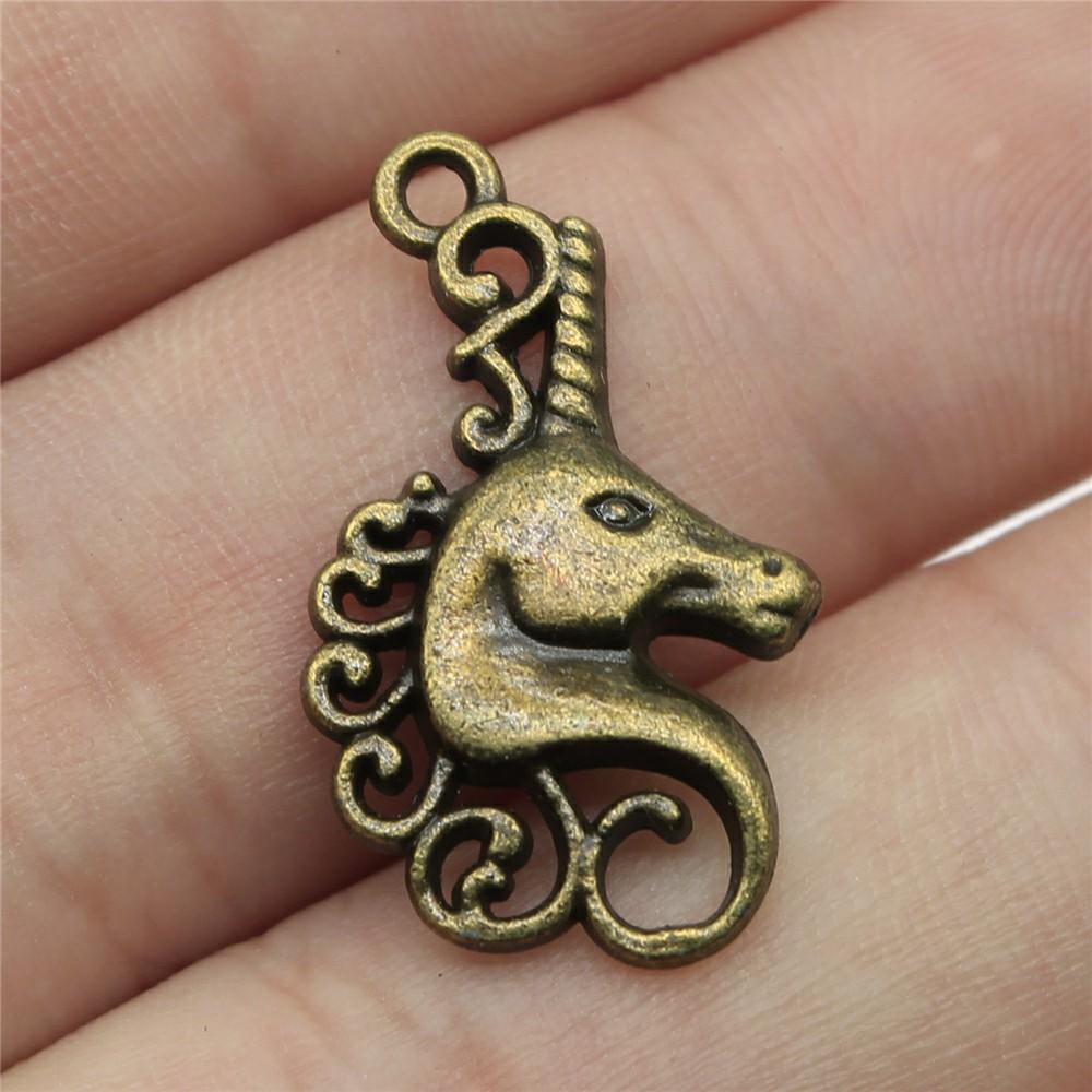10 Stück Anhänger Pferd Einhorn Tibetische Bronze Silberfarbe Anhänger Antiker Schmuckherstellung DIY Handgemachtes Handwerk