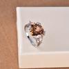 Champagne Morganite Ring Elegant Engagement Ring for Women Fashion Jewelry Gift