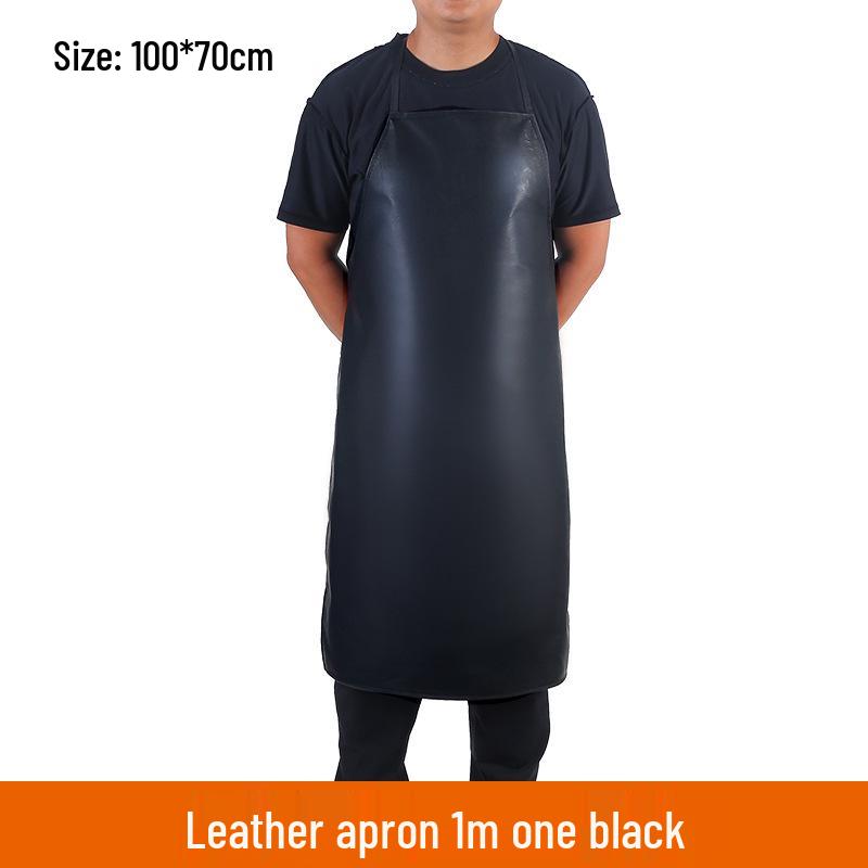 Wasserdichte & Ölbeständige PU-Lederschürze - Extra-Lang, Verdickt, Nackenaufhängung, Taillenbindung für Küche & Arbeitsschutz