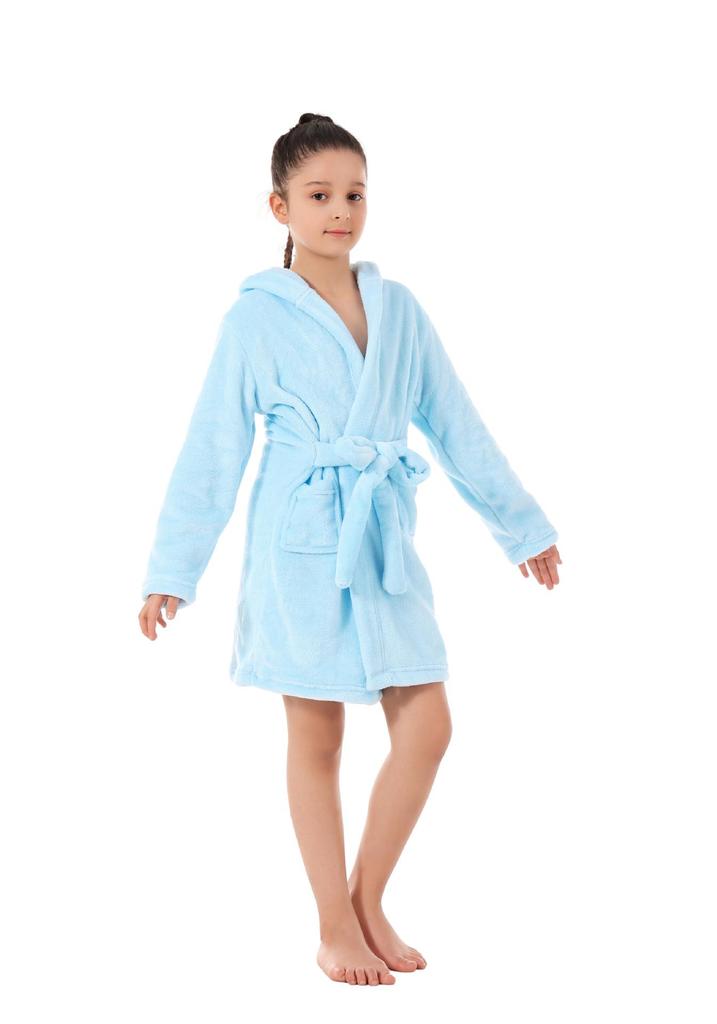 Gemütlicher Baumwoll-Samt-Bademantel für Kinder - Warme TV-Decke Pyjama
