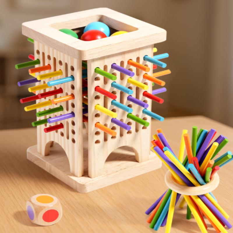 Pull Out Stick Game Toys Colorful Wooden Stick Board Games Parent-Child Interactive Puzzle Toys