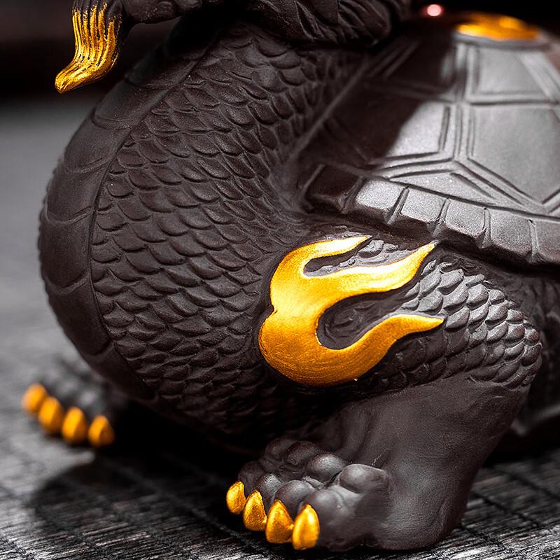 Zisha Ceramic Dragon Turtle Figurine