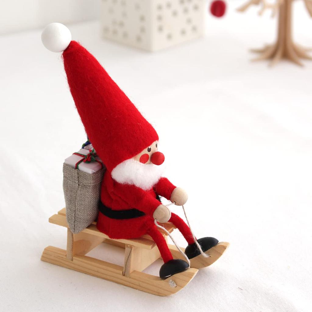 NORDIKA Nisse Christmas Wooden Doll On a Sleigh Red (Santa / / NRD120072)
