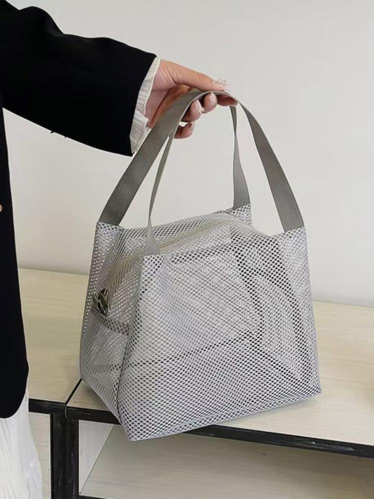 Mesh bag large capacity with handle, bag travel, makeup bag, beach bag portable, bag cosmetic zipper  Shopping bag,