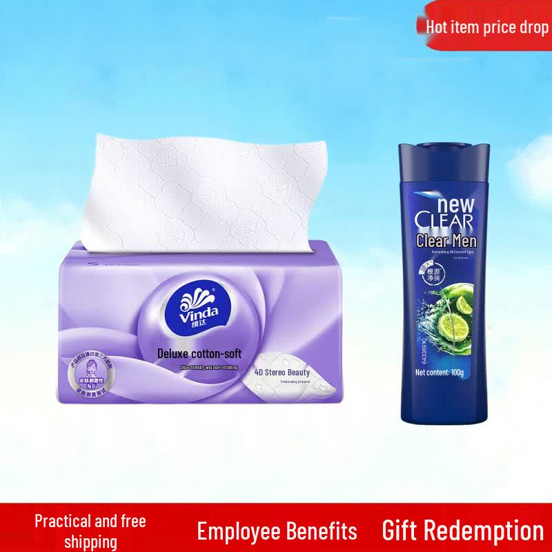 Clear Men Refreshing Anti-Dandruff Shampoo & Vinda Tissues Bundle