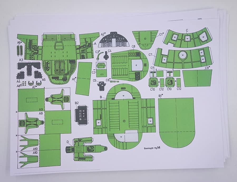 3D Assembly Papercraft Large Strategic Bomber Flying Fortress (B-17G 1/47 Scale)