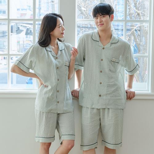 [JJINIYA] Unisex Cleaver Mint Short Sleeve Pajama Set 1142 [Shipped from Korea] 100% Authentic