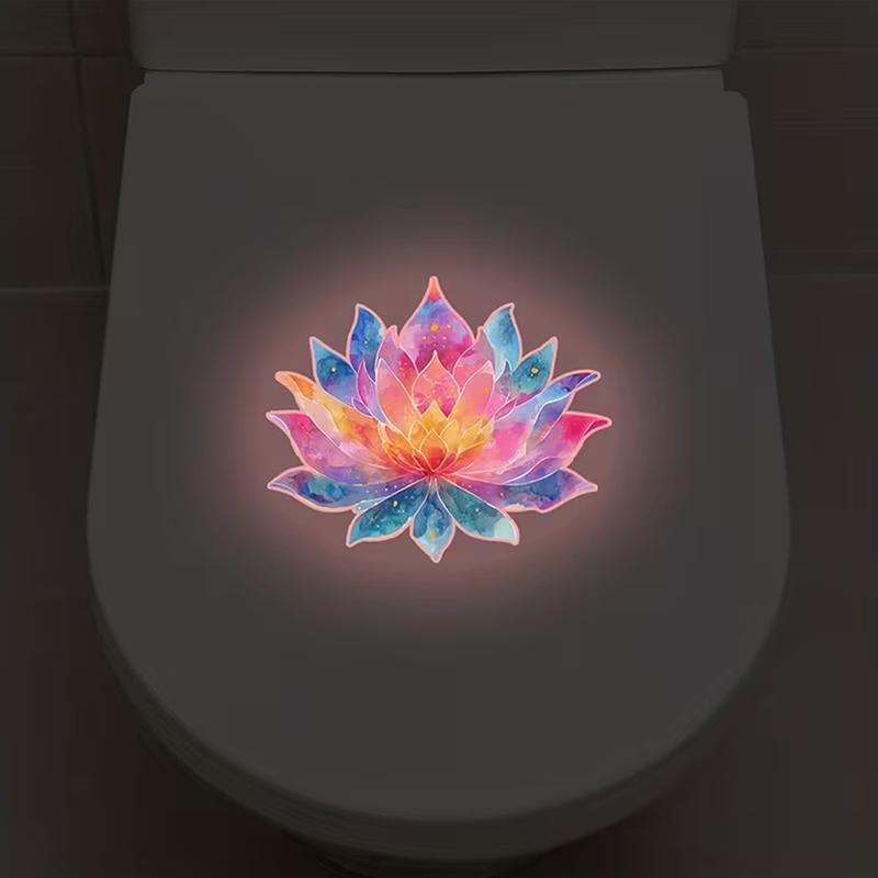 Świecący w ciemności naklejka na klapę sedesu w kształcie kwiatu Samoprzylepna Zdejmowalna Dekoracja łazienki Nocny blask Naklejka ścienna Luminous Toilet Sticker