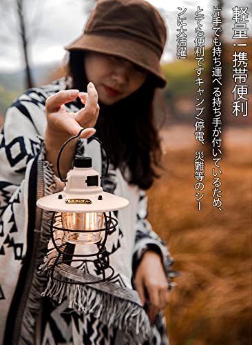 Stylish LED Camping Lantern, USB Rechargeable, Ideal for Outdoor Camping, Emergency Lighting, and Home Camping. Features an Antique and Retro Design,