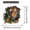 Fierce 3D Breaking Wall Tiger Toilet Stickers, Waterproof Removable Self-Adhesive Bathroom Decals
