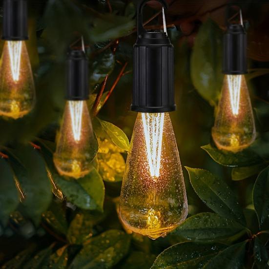 Outdoor Camping Lamp with Clip Hook 3 Lighting Modes Multifunctional Lighting Device Plastic LED Lantern Hanging Tent Light Tungsten