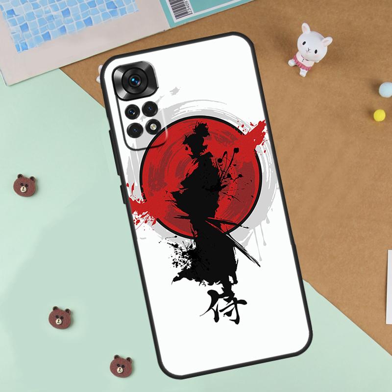 Japanese Bushido Samurai Case For Xiaomi Redmi Note 13 12 11 9 10 14 Pro 10S 11S 12S Cover For Redmi 13C 10C 12C 14C