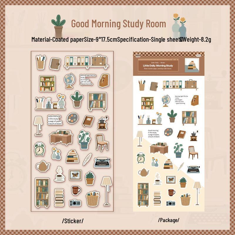 Yuxian Japanese Style Scenery Stickers - Daily Life Cartoon Patterns for DIY Journal Decoration and Collage.