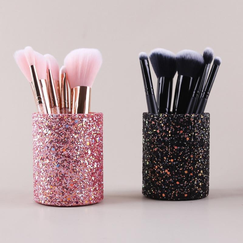 Women Makeup Brush Bucket Cosmetic Storage Box Pencil Vase Comb Container