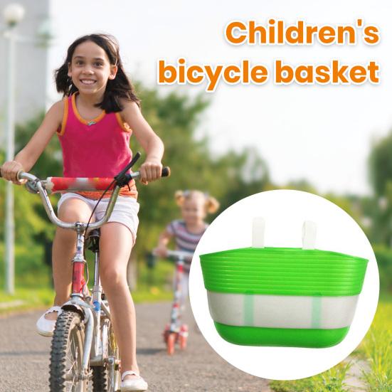 Bicycle Basket Large Capacity Bright Color Strong Load-bearing Smooth Edge Easy Installation Kids Scooter Bike Handlebar Front Storage