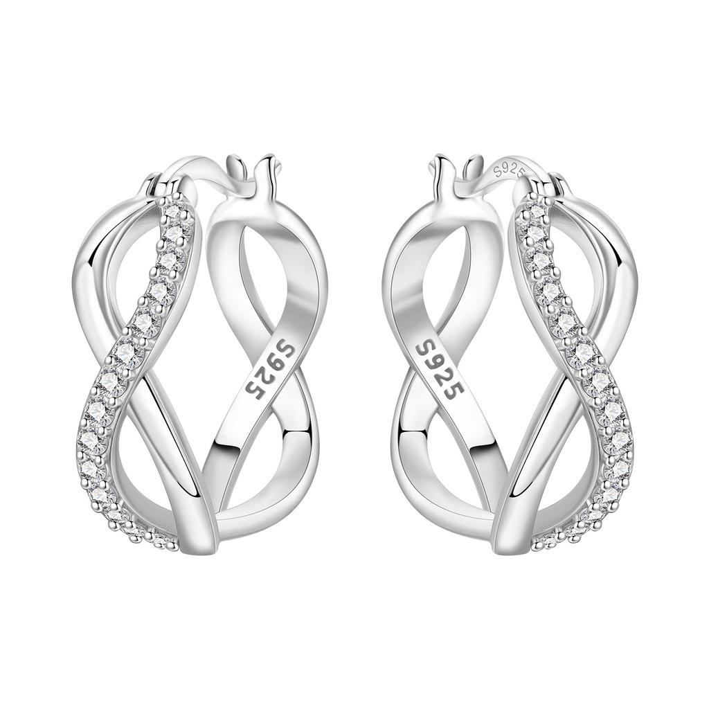 925 Silver Retro Grass Pattern Earrings Jewelry Versatile Hoop Earrings For Women Jewelry Birthday Party Fine Gifts