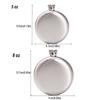 Stainless Steel Round Whiskey Flask 5/8 Oz Hip Flask Portable Pocket Wine Flagon  Outdoor