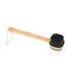 Bath Brush Double Sided Silicone Bristle Shower Brush Bamboo Wood Long Handle Back Scrubber Brush wi