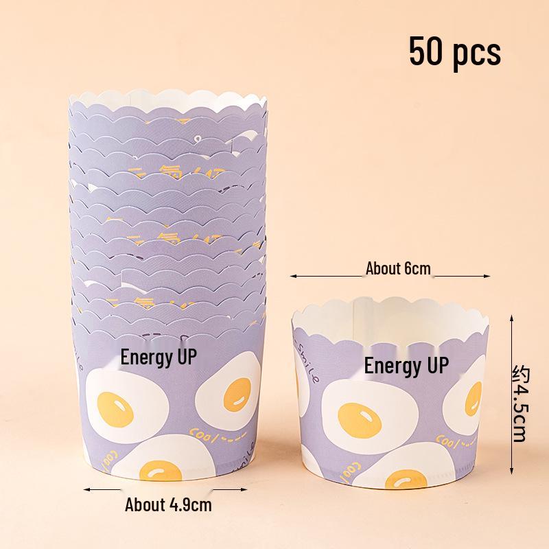 50 Hochtemperatur-Beständige Kraftpapier Muffin- & Chiffon-Kuchenförmchen - Lebensmittelqualität, Einweg, Runde Backförmchen