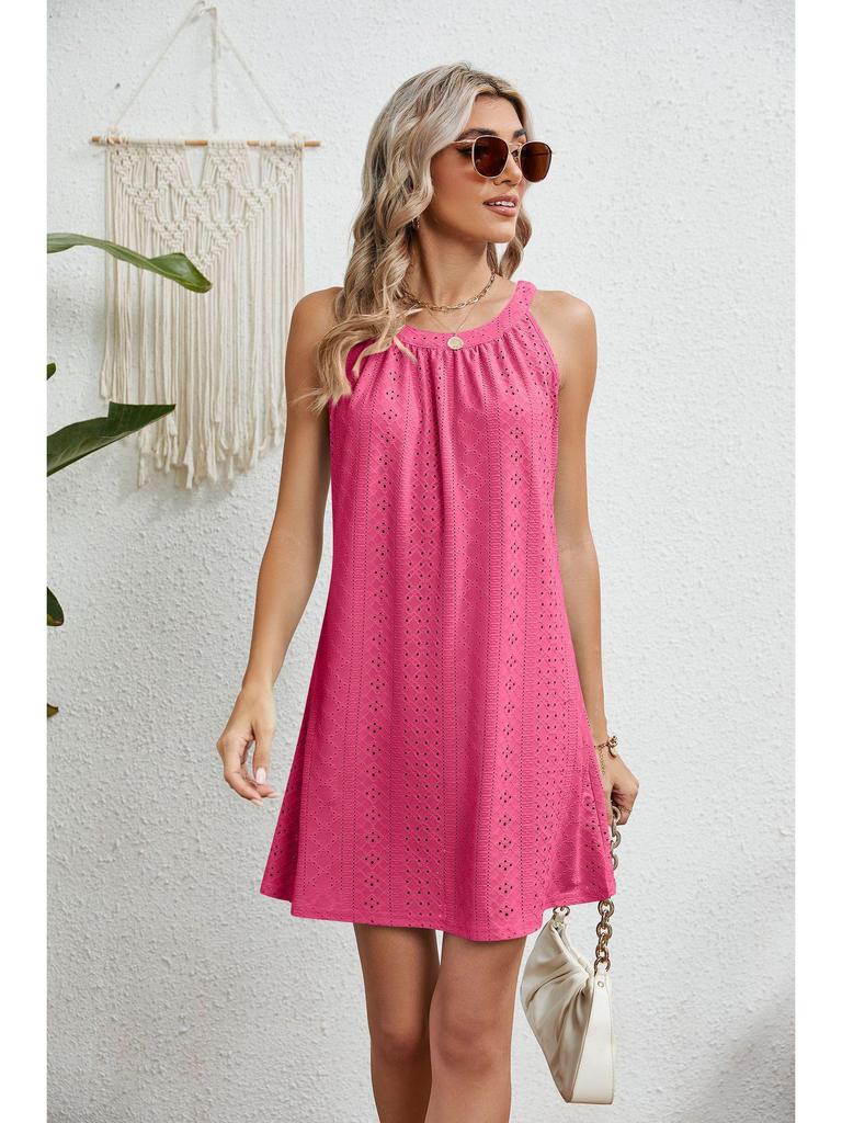 European and American Women's Sleeveless Halter Neck Beach Dress Cover-up