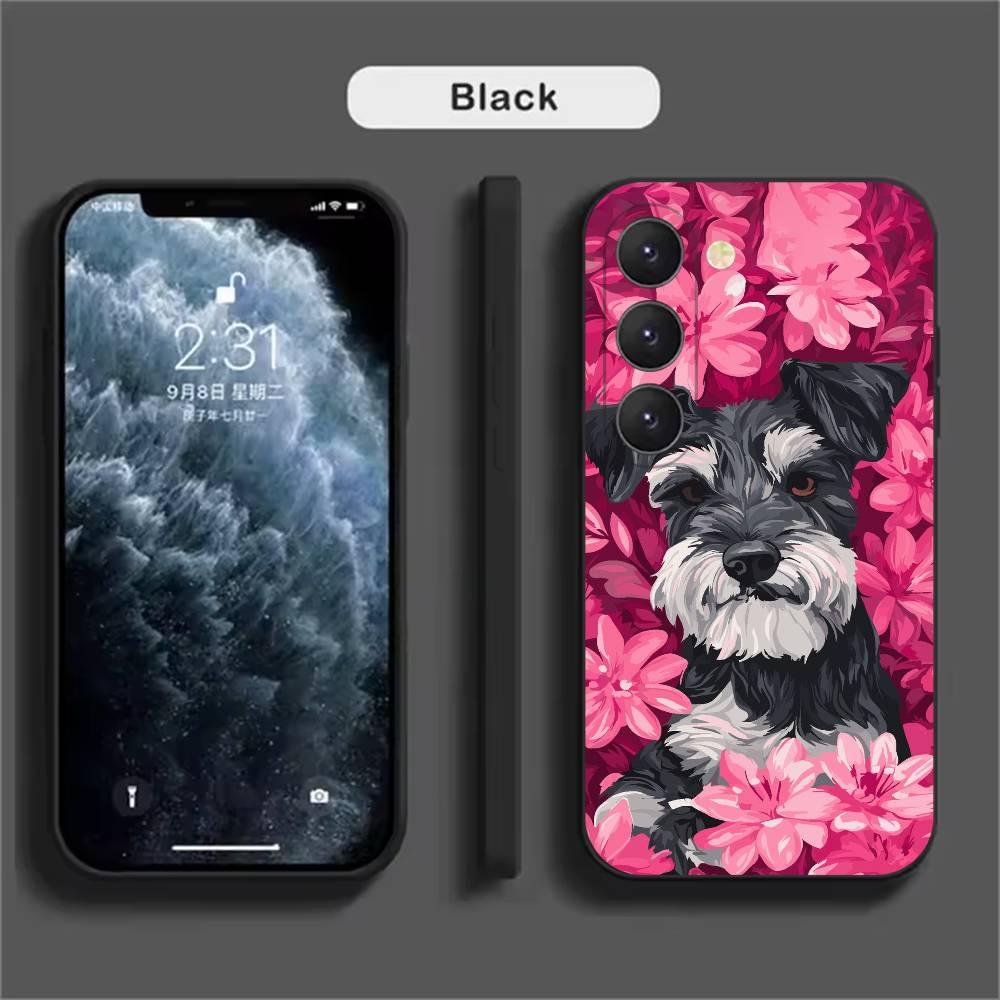 Cartoon Schnauzer Dog  Phone Case For Samsung Galaxy A52 A42 A32 A22 A12 A02S A72 A73 A51 A41 A31 A21S A71 A40 A30S A20S