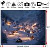 One winter wonderland polyester banner - Snow scene of the French Alps village suitable for birthdaysZL