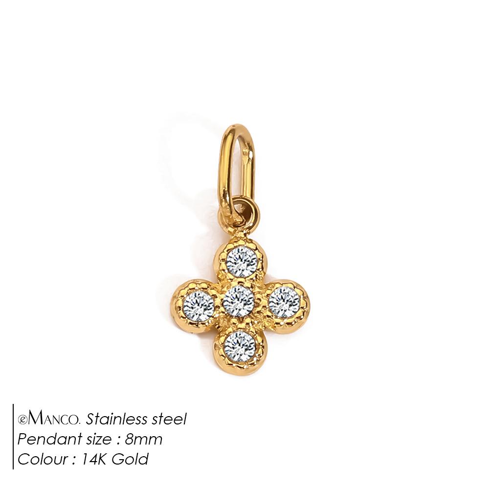 eManco Stainless Steel Shiny Zirconia Charms Can Making Ladies Earrings Necklace Bracelet 48 Hour