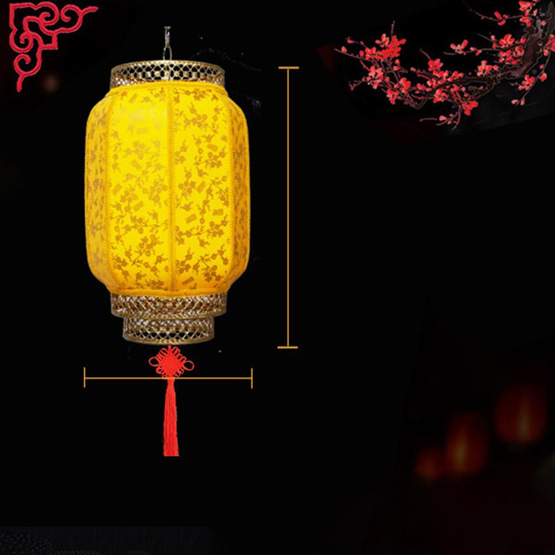 Chinese Retro Red Lantern Festival Printing Landscape Decorative Lanterns Outdoor Waterproof Sunscreen PVC New Year Lanterns