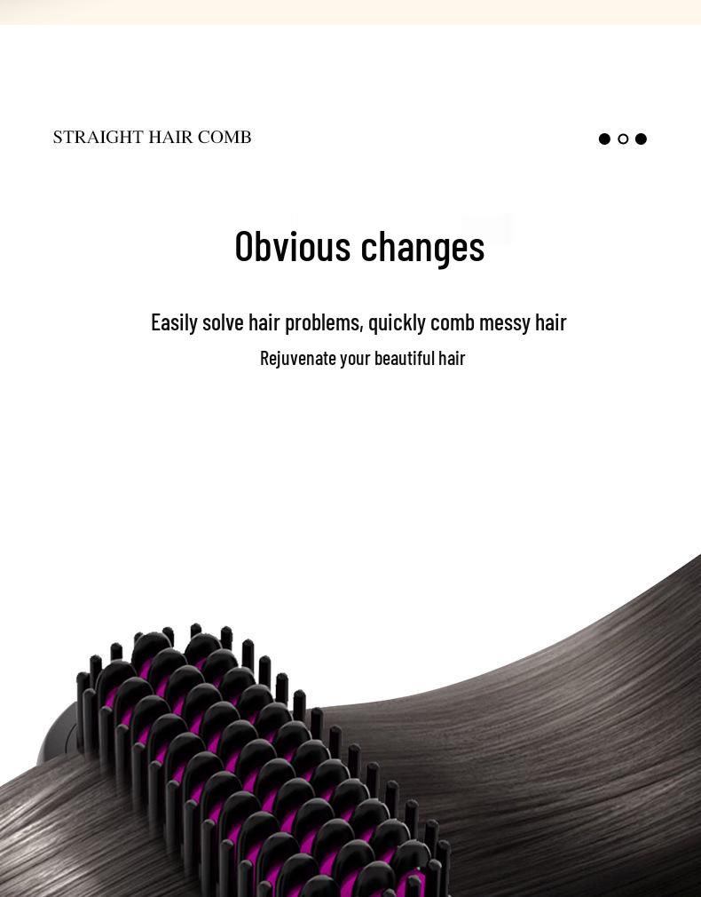 Rechargeable Portable Wireless Hair Styling Comb with Negative Ion Hair Care for Straightening and Curling