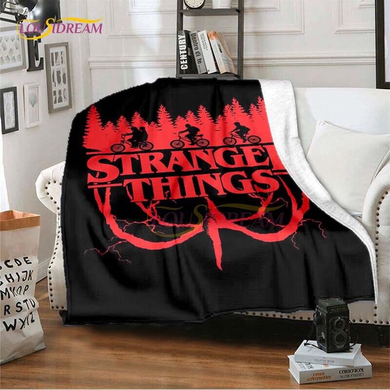 Hot Netflix Movie Stranger Things Blankets for Beds Soft Flannel Blanket Queen Size Home Decor Bedding Cover Kids Gift Picnic