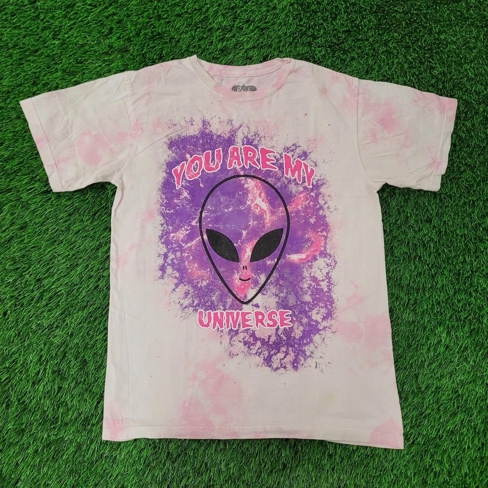 Funny Alien Tie-Dye Shirt Small 19x26 You-Are-My-Universe L