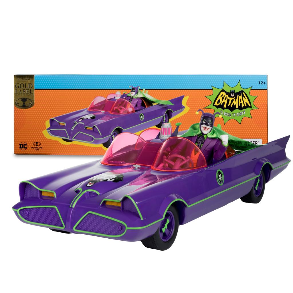 McFarlane Toys DC Retro Batmobile Joker Gold Amazon - & (Batman 66ft) 2-Pack, Label, Exclusive.