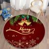 Merry Christmas Bell Snowflake Round Carpet Xmas Theme Festival Decor Circle Rug Home Bedroom Living Room Floor Mat Chair Mats