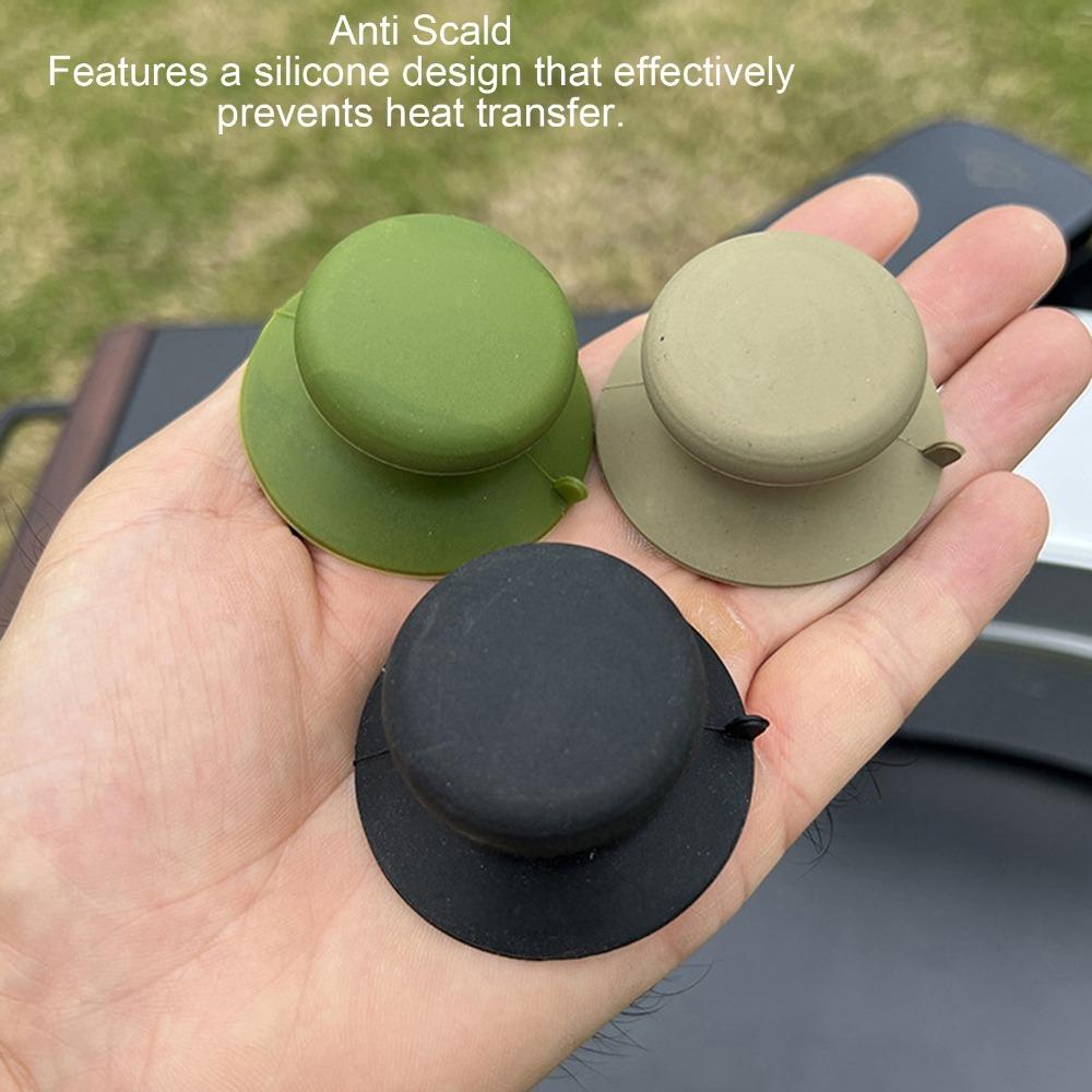 Anti Scald Pot Cover Knob Non Slip Lid Knob Durable Suction Cup Knob  Cooking хаки